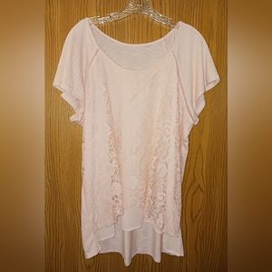 Womens lace over knit top